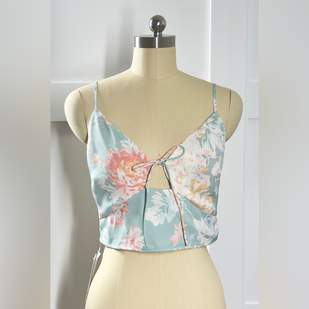 NWT A&F floral tie-front cami